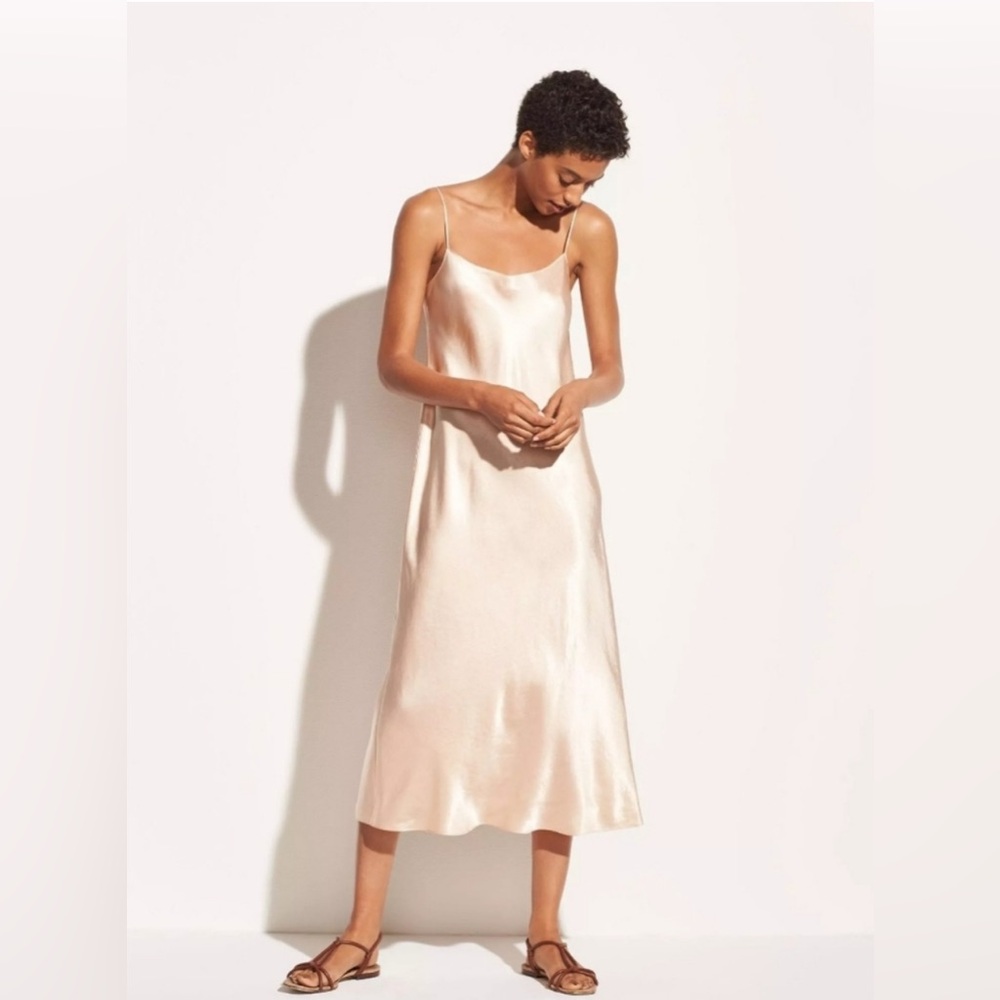 Kamperett Meiere Midi Silk Organza Dress Blush S - Picture 9 of 12